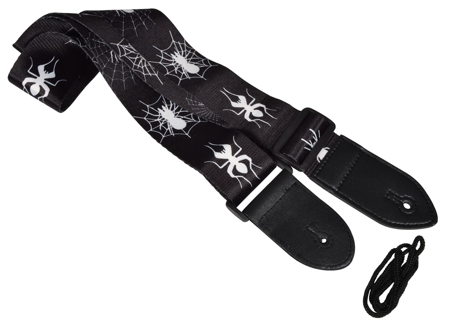 Printed Design Webbing Guitar Straps — White Spider Guitar Strap
