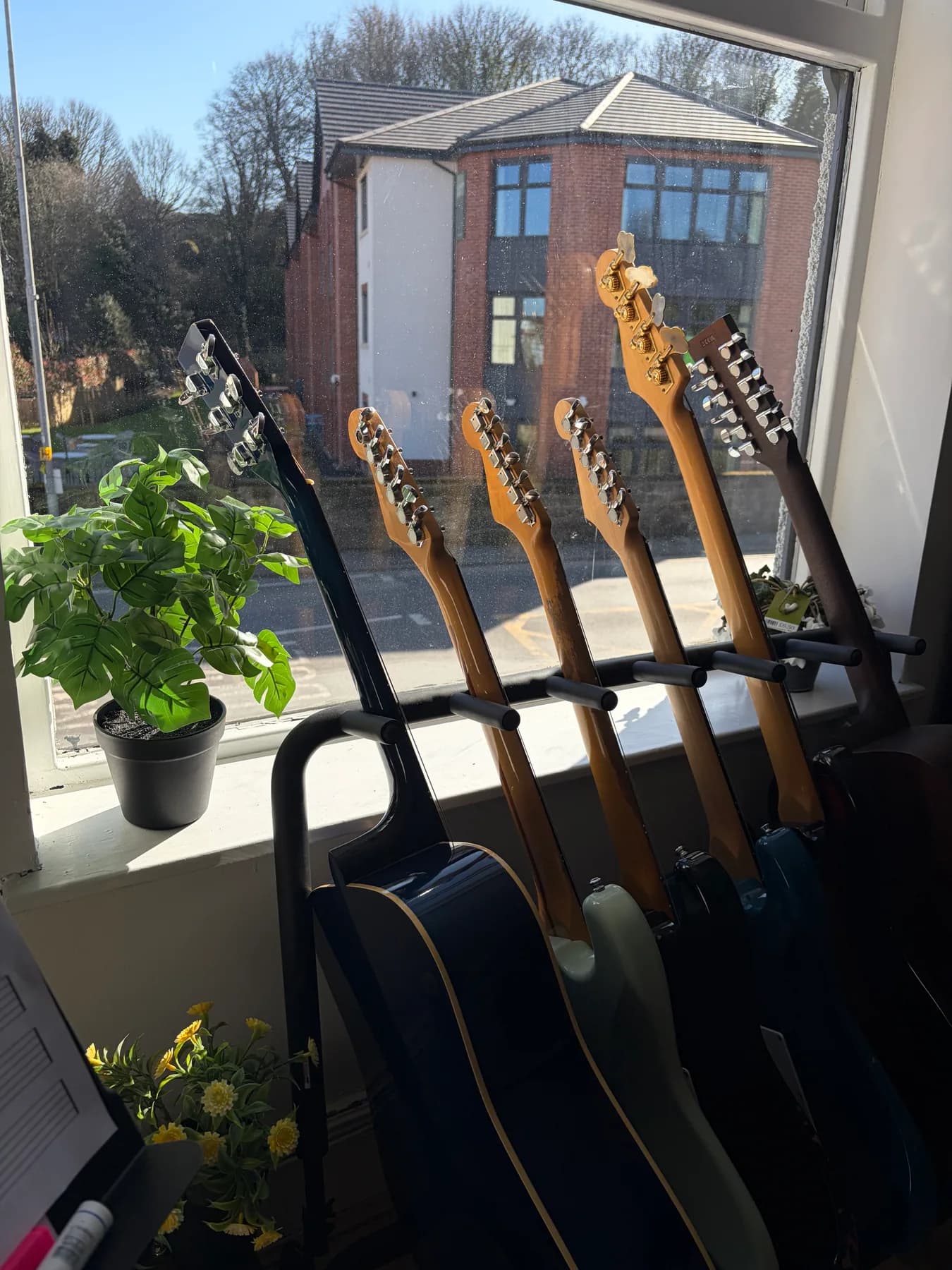 Guitars ready to be played at Apollo Music School
