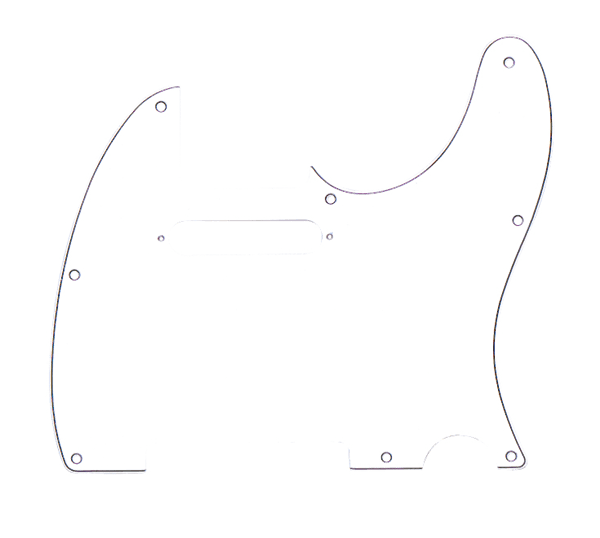 PICKGUARD TELE 8 HOLE MOUNT WHITE 3 PLY