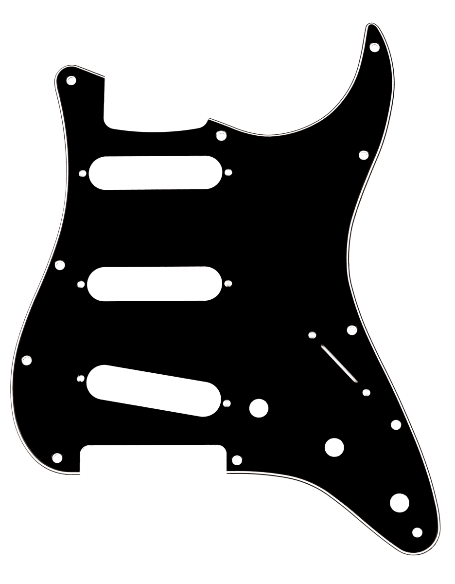 PICKGUARD STRAT B/W/B 11 HOLE STD 3