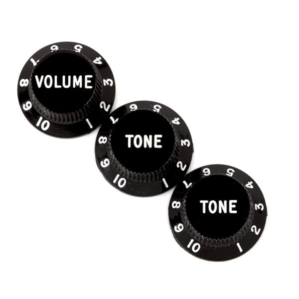 STRAT KNOBS BLACK (VOL/TONE/TONE) (3)