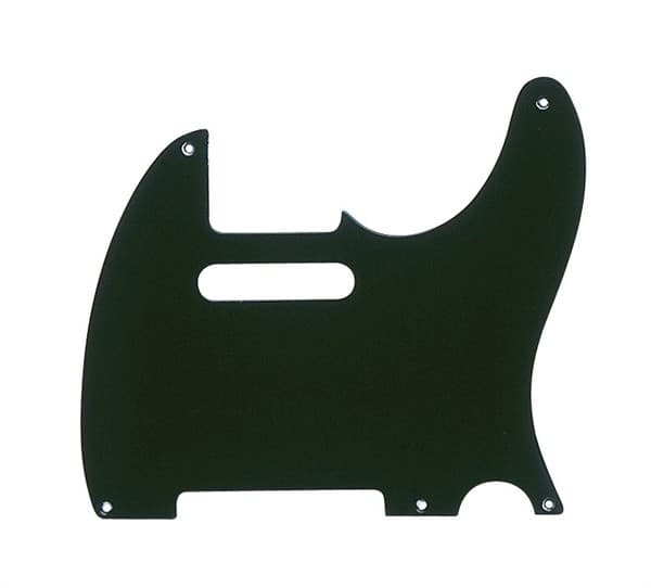 PICKGUARD TELE 5 HOLE MOUNT BLACK 1 PLY