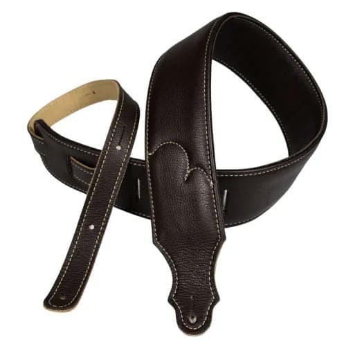 2.5 IN GLOVE LEATHER CHOC/NAT STITCH