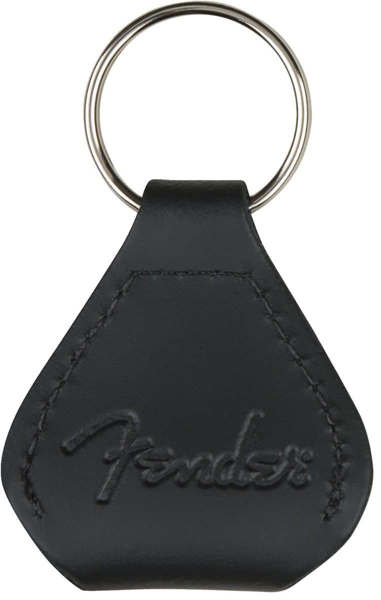 LEATHER PICK HOLDER KEYCHAIN BLACK