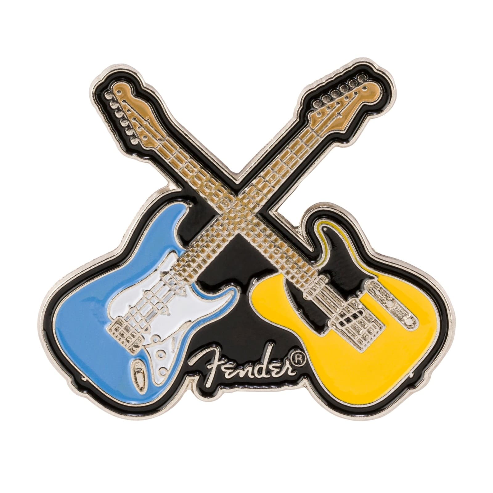 CROSSED GUITARS ENAMEL PIN MULTI COLOUR