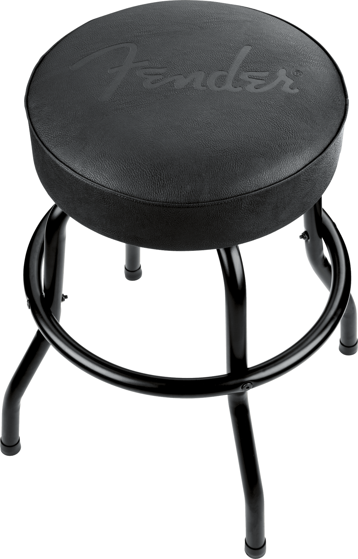24IN EMBOSSED BLK LOGO BARSTOOL BLK/BLK
