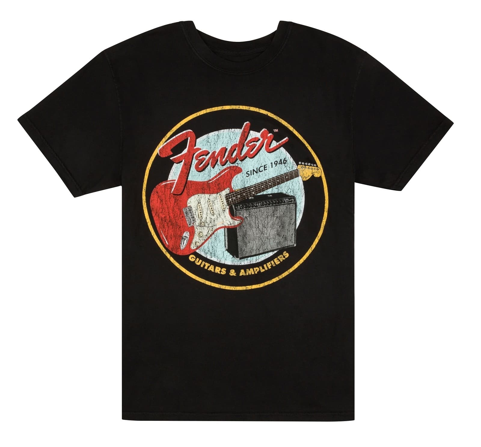 1946 GUITARS & AMP T-SHIRT VINTAGE BLK L