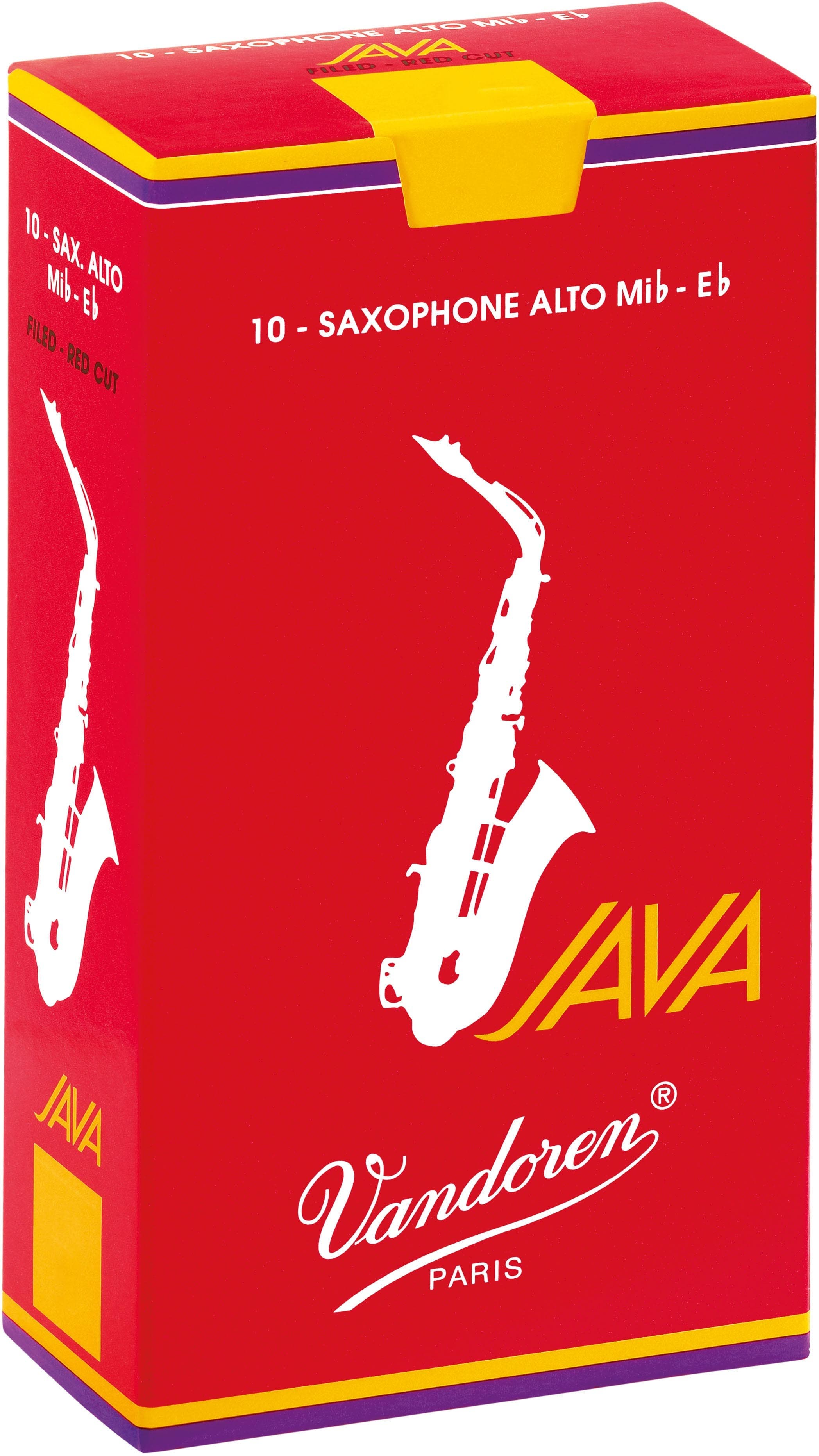 VDOREN ALTO SAX JAVA REED RED CUT BOX 10