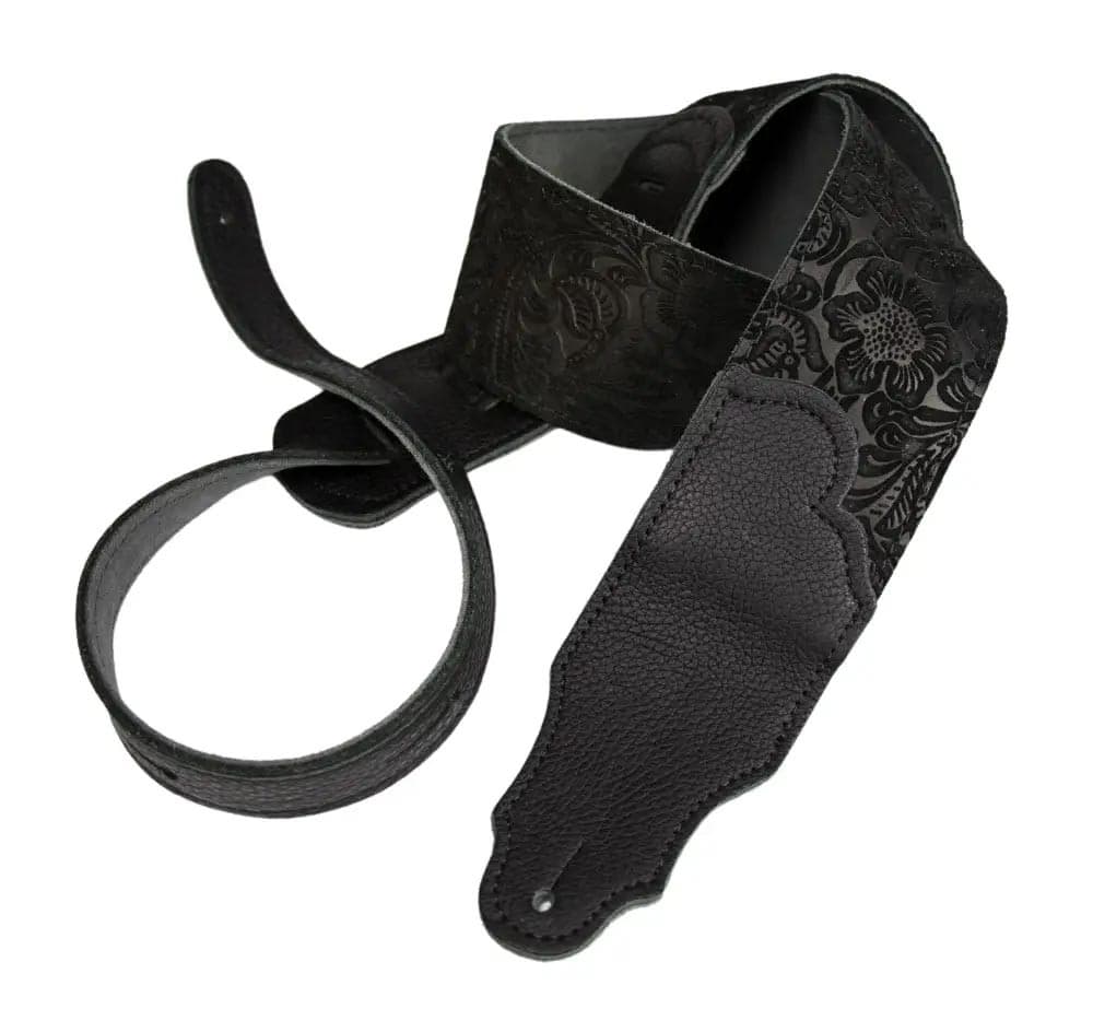 2.5 IN EMBOSSED SUEDE/GLOVE BLK/BLK
