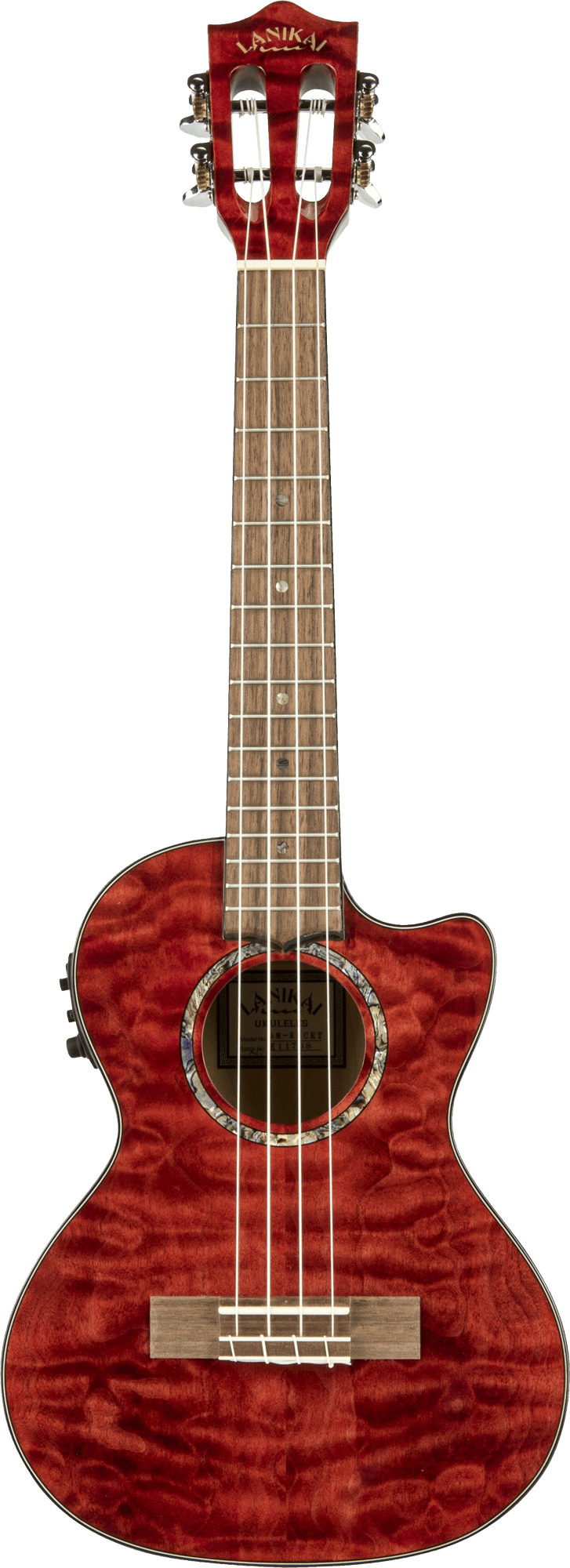 LANIKAI TENOR UKE QUILTED MAPLE RED CE