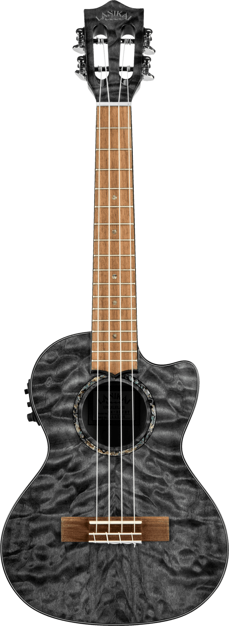 LANIKAI TENOR UKE QUILTED MAPLE BLK CE