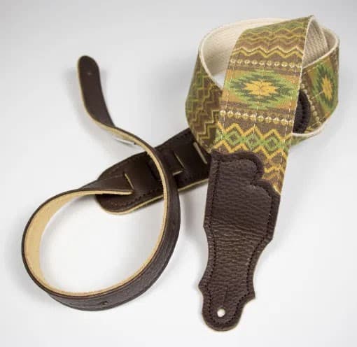 2 IN OLIVE AZTEC NAT.COTTON/BROWN LEATHE