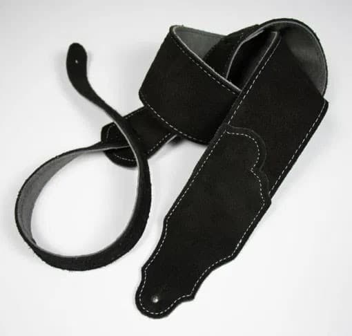 2.5 IN BLACK SUEDE / SILVER STITCHING