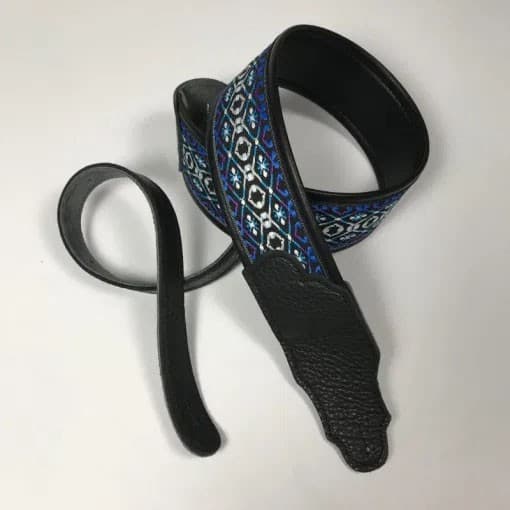 2 IN WOVEN BLUE & PUR/LEATHERETTE BACK