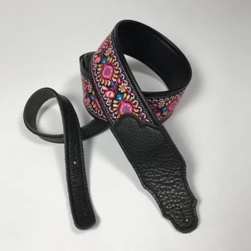 2 IN WOVEN PINK/LEATHERETTE BACKING