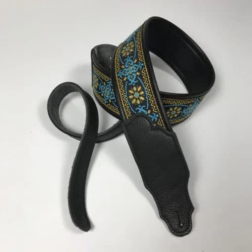 2 IN WOVEN TURQUOISE/LEATHERETTE BACKING